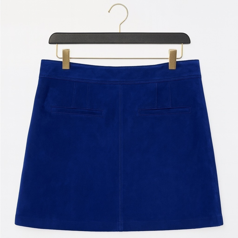 NC International Concepts Women’s Size 8 Royal Blue Faux Suede Button-Up Skirt - Picture 2 of 2